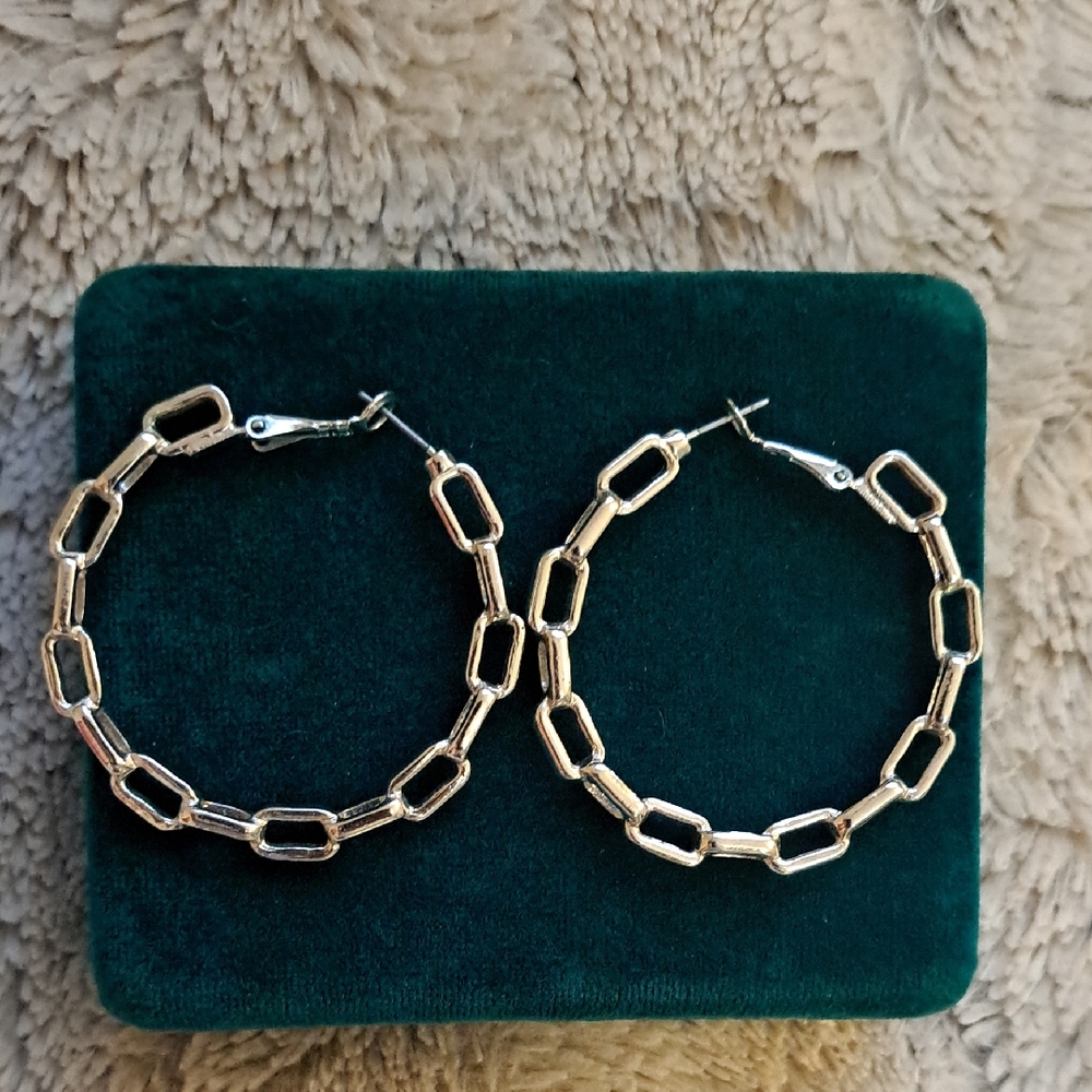 Elegant Silver Hoop Earrings